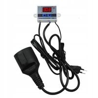 TERMOSTAT ELEKTRONICZNY CYFROWY REGULATOR TEMPERATURY + gniazdo + wtyk 230V