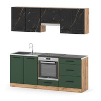 Kuchnia Modułowa Z Blatem Mała 2.0m Wotan San Sebastian Butelkowa Zieleń