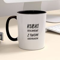 Firmowy kubek reklamowy - CLASSIC z kolorowym wnętrzem i uszkiem - 12 szt.