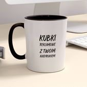 Firmowy kubek reklamowy - CLASSIC z kolorowym wnętrzem i uszkiem - 12 szt.