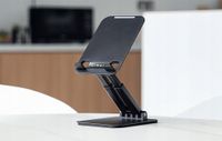 Podstawka uchwyt Lisen czarny stojak na tablet, iPad, przenośny i składany