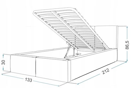 Łóżko 120x200 tapicerowane stelaż metalowy FRESIA na Arena.pl