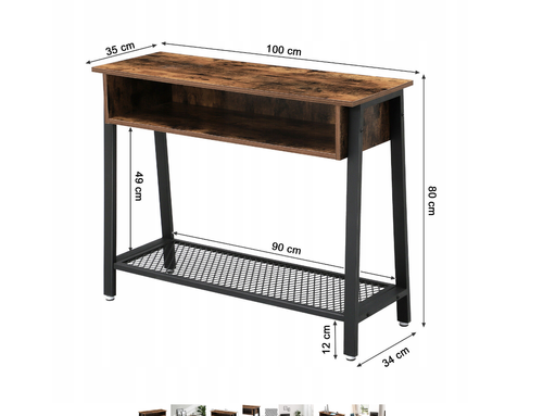 Stolik konsola regał do przedpokoju vintage 100cm na Arena.pl