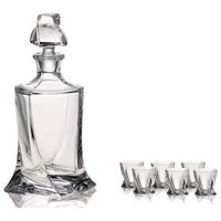 ZESTAW KARAFKA WÓDKA KRYSZTAŁ BOHEMIA QUADRO 1+6