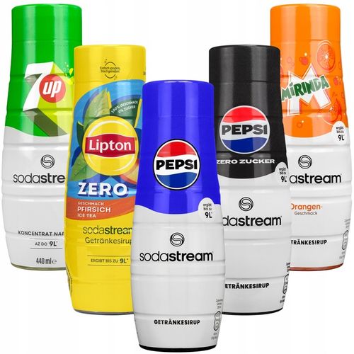 5x SYROP SODASTREAM PEPSI MIRINDA LIPTON 7UP KONCENTRATY DO SATURATORA na Arena.pl