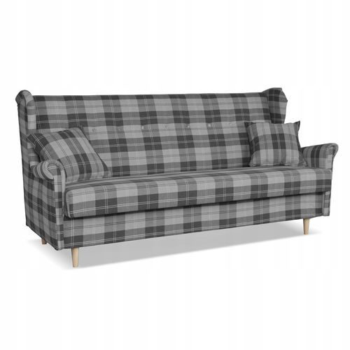 Sofa Uszak FELDA rozkładana fspania Family meble krata szara na Arena.pl