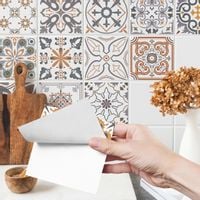 Naklejki Na Płytki Kuchenne Beżowa MAROKAŃSKA Mozaika Zestaw 24 szt. 15x15