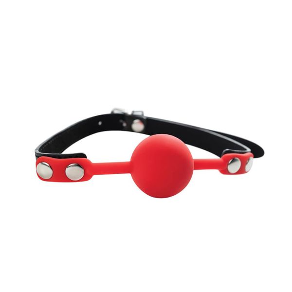 Red Silicone Ball Gag With Adjustable Straps zdjęcie 1