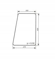 szyba drzwi lewe otwierane ciągnika C-330 kabina Osiny stary typ