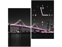 60X60 KWADRAT ZEGAR ŚCIENNY PANORAMA MOSTU SAN FRANCISCO OBRAZ