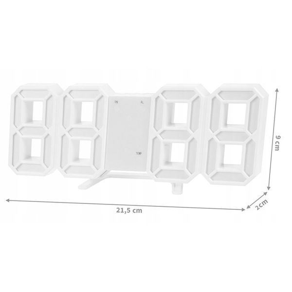 4w1 Zegar cyfrowy LED 3D ścienny stojący budzik termometr data alarm zdjęcie 7