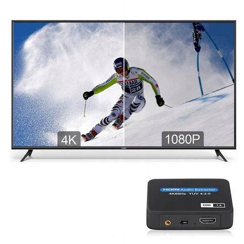 Ekstraktor HDMI 2.0 TOSLINK KONWERTER OPTYCZNY JACK AUX HDCP 4K na Arena.pl