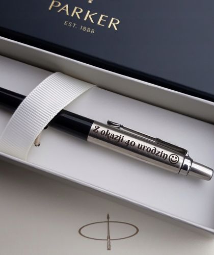 Długopis Parker Stalowy Czarny GRAWER wkład Czarny Egzamin Ósmoklasisty na Arena.pl