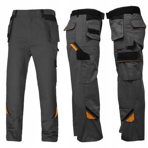 SPODNIE ROBOCZE MĘSKIE DO PASA MONTERSKIE OCHRONNE WZMACNIANE BOJÓWKI na Arena.pl