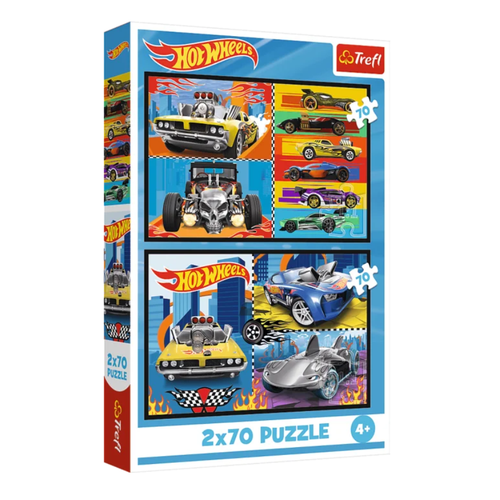 TREFL 34442 Puzzle 2x70 Samochodziki Hot Wheels na Arena.pl