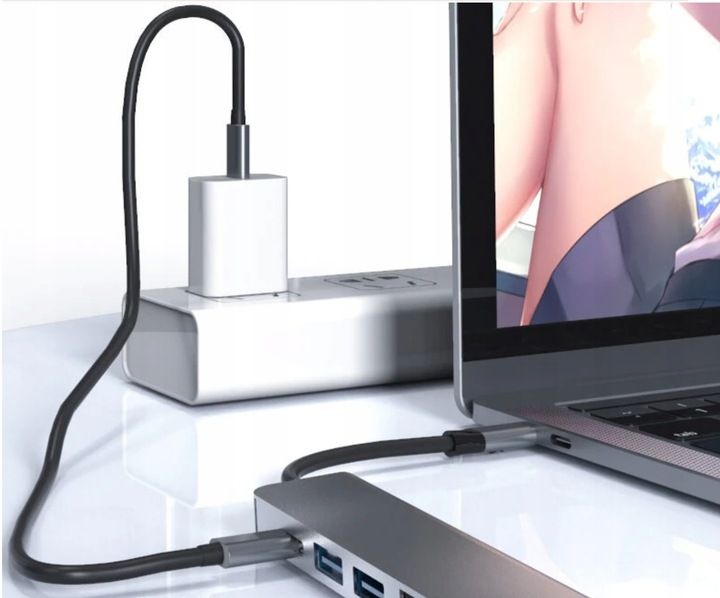 Adapter 6w1 HUB USB-C HDMI 4K SD Macbook Pro / Air zdjęcie 7