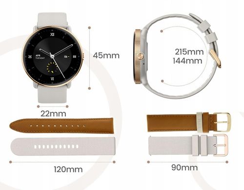 SMARTWATCH DAMSKI AMOLED FUNKCJA ROZMOWY SMS CIŚNIENIOMIERZ POMIAR TĘTNA na Arena.pl