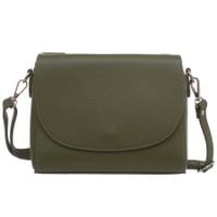 VERA PELLE torebka damska skórzana listonoszka 3 komorowa V020 oliwkowa