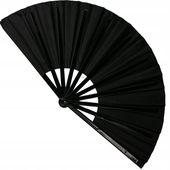 Wachlarz czarny skladany ręczny 28x53 cm japonski stabilny do tanca