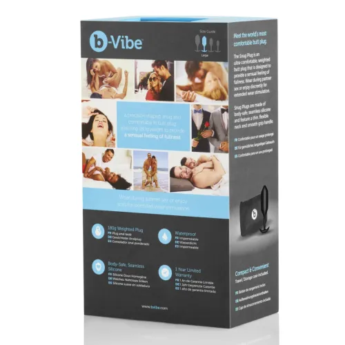 b-vibe snug plug 3 czarny - silikonowy model z obciążeniem 180,7g na Arena.pl