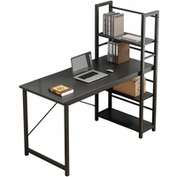 BIURKO KOMPUTEROWE STOLIK Z REGAŁEM PÓŁKAMI LOFT CZARNE INDUSTRIALNE 120 CM