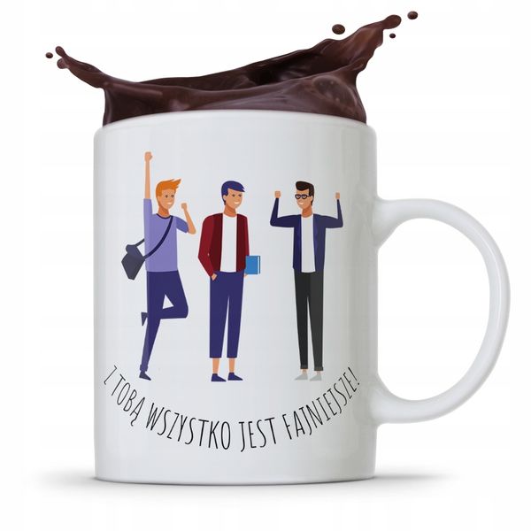 Kubek Prezent Dla Przyjaciela Wszystko Fajniejsze Z Nadrukiem Ze Zdjęciem zdjęcie 1