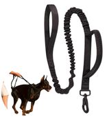 Mocna smycz dla psa taktyczna z uchwytem czarna lina nylonowa