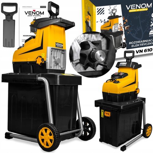 ROZDRABNIACZ ELEKTRYCZNY RĘBAK DO GAŁĘZI PRO MOCNY SILNIK ZBIORNIK 60L na Arena.pl