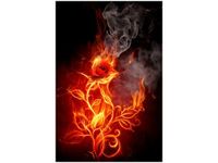 80CM 120 OBRAZ OGNISTA RÓŻA ŚCIENNY