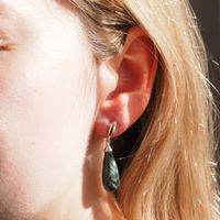 Kolczyki - Serafinit kropla w srebrze