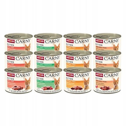 Animonda Carny Kitten Mokra Karma Dla Kociąt zestaw 12x200g MIX Smaków na Arena.pl