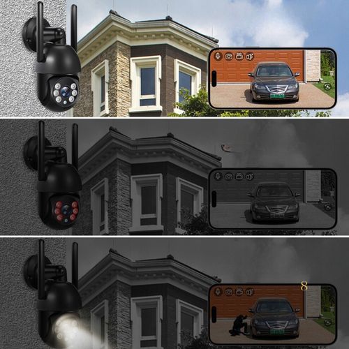 Zewnętrzna Kamera IP WiFi 8MP TUYA Ultra HD 4K ZOOM Z MIKROFONEM SD CZARNA na Arena.pl