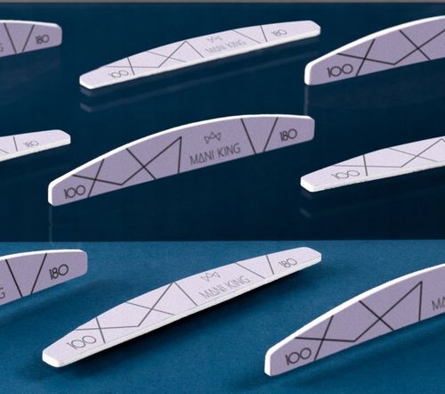 Pilnik do Paznokci 100 180 Półksiężyc Łódka Dwustronny Mani King 100szt na Arena.pl