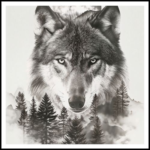 Plakat 100x100cm Wilczy Duch Lasu na Arena.pl
