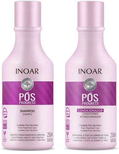 Inoar Pos Progress Duo Pack szampon+odżywka po keratynie 2x250ml+olejek 7ml na Arena.pl