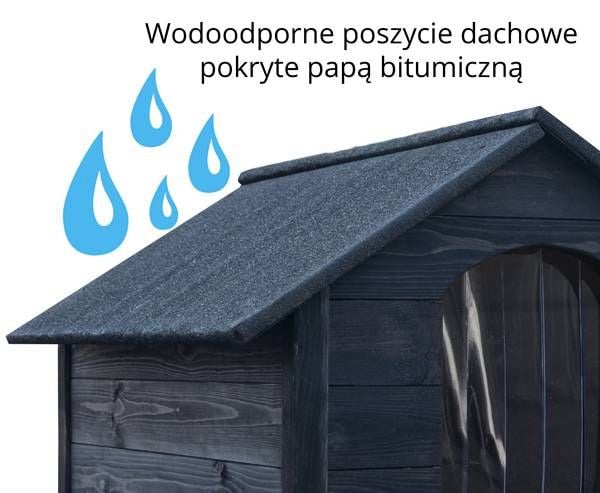 Buda dla psa drewniana ocieplana XXL heban na Arena.pl