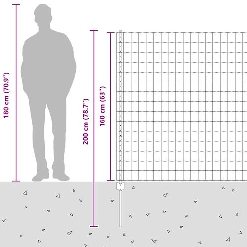 Ogrodzenie z słupkami Srebrny 1.6 x 10 m Stal na Arena.pl