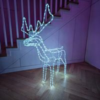 Renifer LED Świąteczny Świecący Na Zewnątrz Ruszający Głową XXL 125 Biały