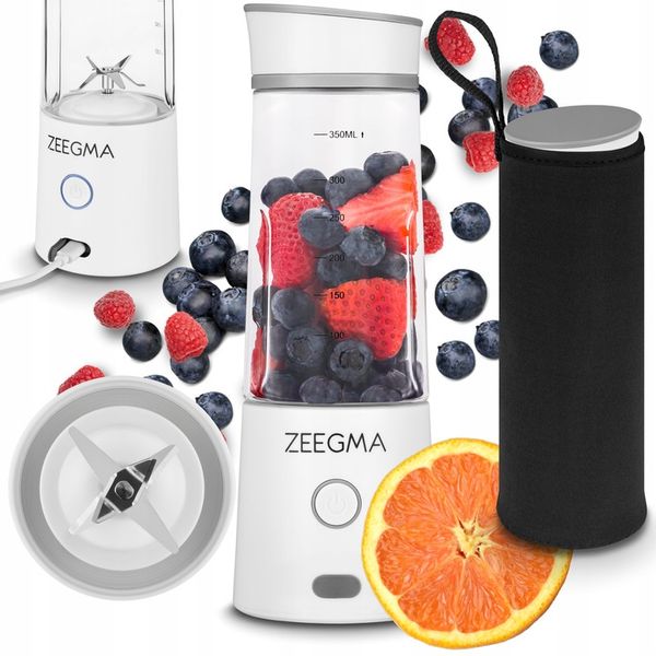 BLENDER BEZPRZEWODOWY KIELICHOWY 450ml 300W BIAŁY zabierz ze sobą! Zeegma zdjęcie 1