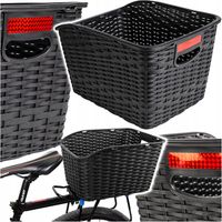 DUŻY CZARNY KOSZYK XXL NA BAGAŻNIK PALSTIK +MOCOWANIA + ODBLASK
