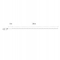 LAMPKI DRUCIKI 200LED MIKRO NA PRĄD CIEPŁE BIAŁE ZASILACZ zew/wew 8 FUNKCJI