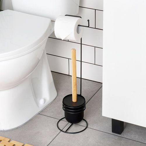 Szczotka Silikonowa Toaletowa WC Stojak Łazienkowy na Papier Toaletowy 2w1 na Arena.pl