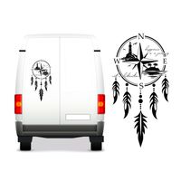 NAKLEJKA NA SAMOCHÓD TERENOWY dekoracyjna łapacz snów KAMPER camper 50cm