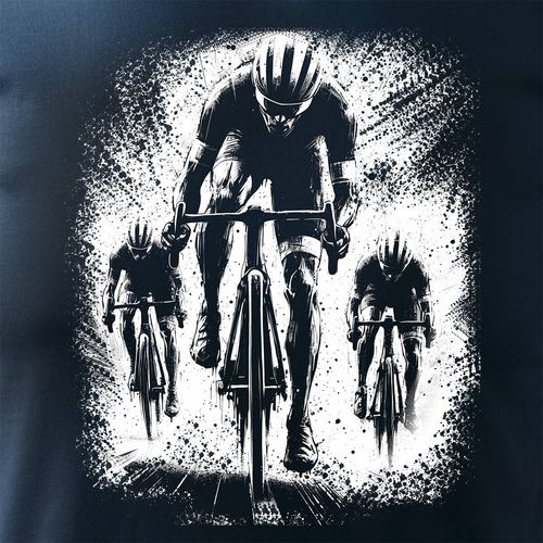 Koszulka z kolarzem kolarz kolarska kolarzami kolarze dla rowerzysty z kolarką rowerem męska granatowa REGULAR XL na Arena.pl