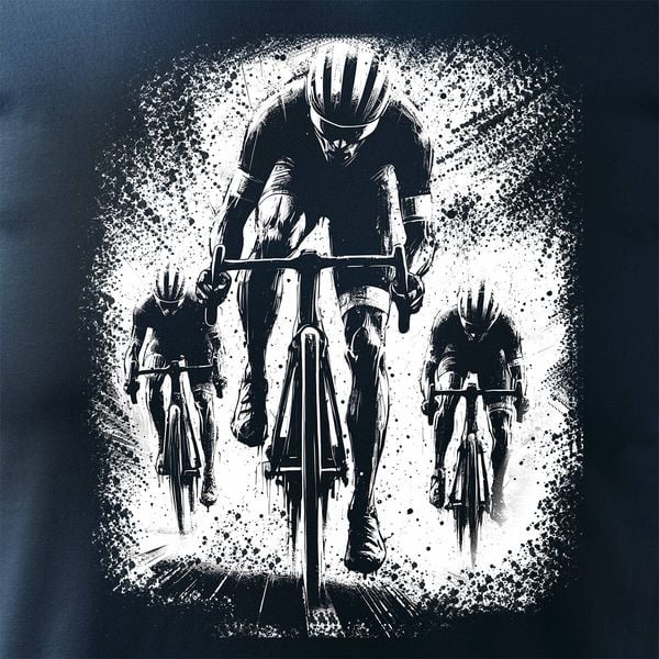 Koszulka z kolarzem kolarz kolarska kolarzami kolarze dla rowerzysty z kolarką rowerem męska granatowa REGULAR XL zdjęcie 2