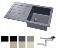 ZLEW ZLEWOZMYWAK 8 kolorów GRANIT 76x44 + SYFON