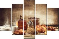 100CM 150CM OBRAZ 5 ELEM SMAKOWITE ŚNIADANIE ŚCIENNY