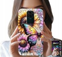 ETUI DO XIAOMI NOTE 9 - SŁONECZNIK Z MOTYLKIEM, OBUDOWA + FOLIA