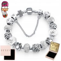 BRANSOLETKA DAMSKA SREBRNA MODUŁOWA DO CHARMS 925 Grawer Gratis DLA