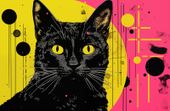 Plakat 91,5x60cm Neonowy Kocur